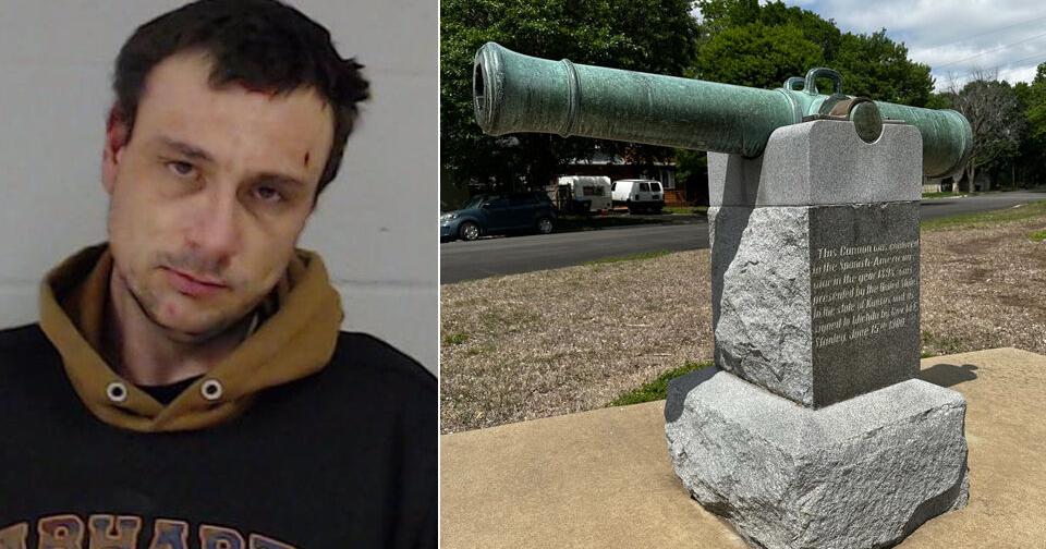 Man charged with stealing historic Spanish cannon from Wichita park