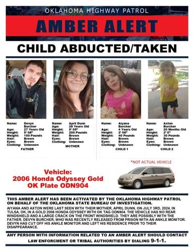 Missing children from Oklahoma found, OHP says; Amber alert canceled