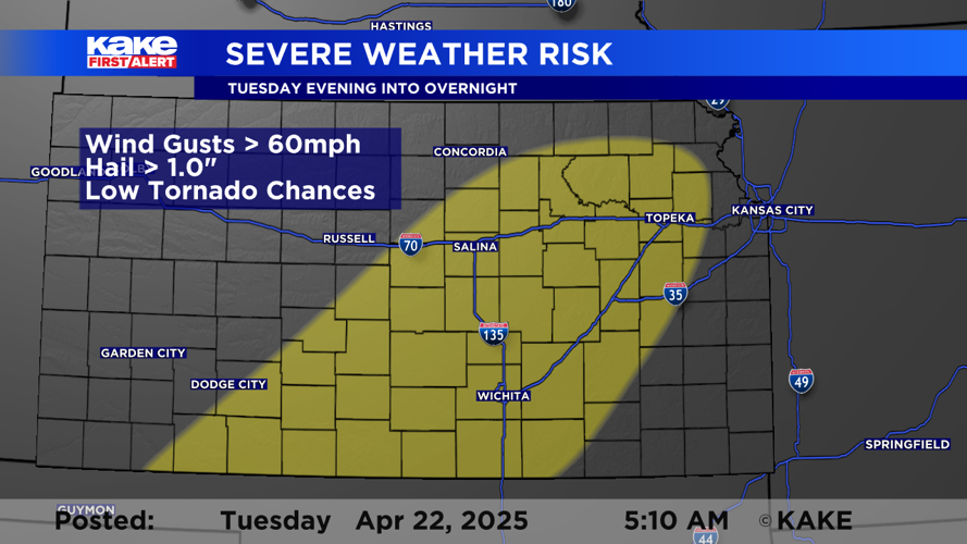 Storms on Tuesday could create large hail and high wind gusts | Trusted ...