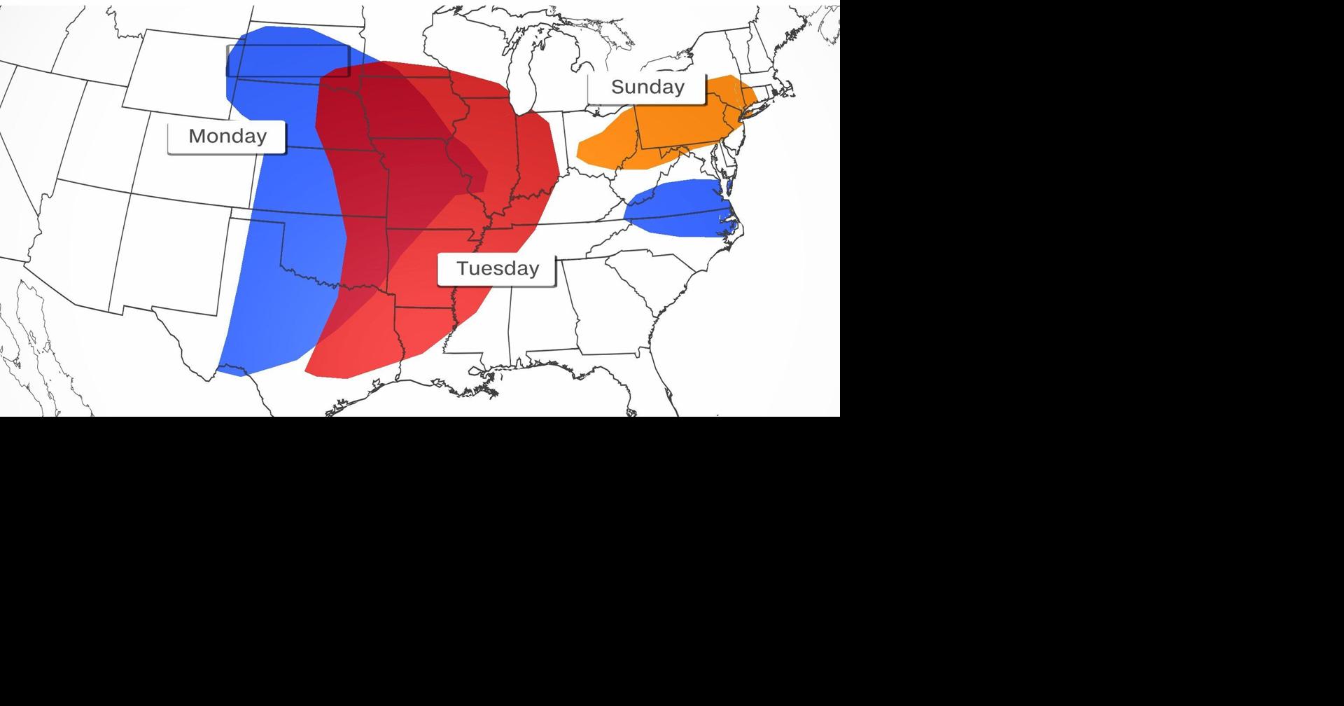 Severe storms could bring large hail and tornadoes across Kansas and ...