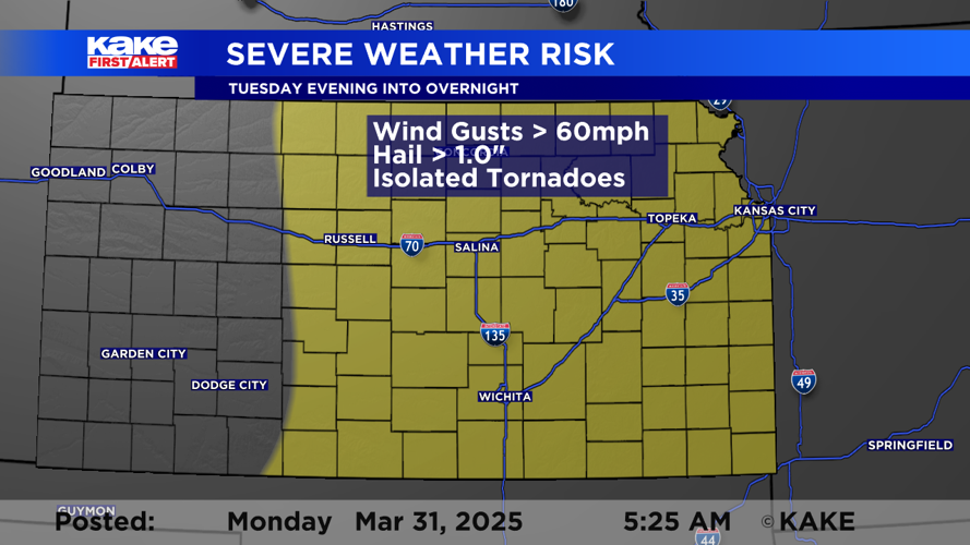 Tuesday brings high wind, fire danger, and severe weather threat ...