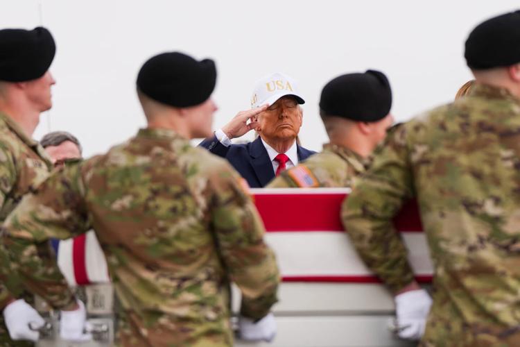 Trump pays his respects in Delaware to 6 US service members killed in the  Middle East | News | kake.com