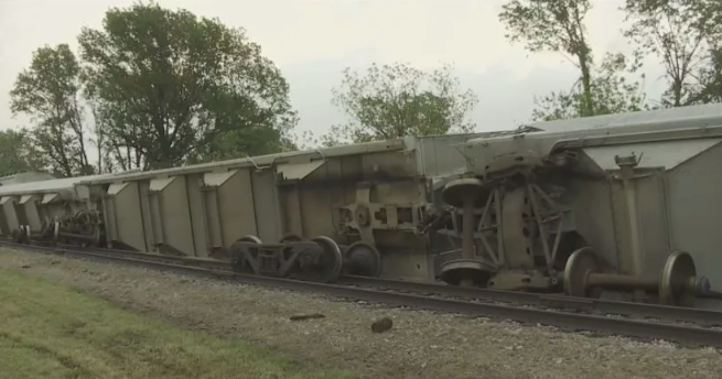 Five train cars derailed near southeast Kansas town after tornado