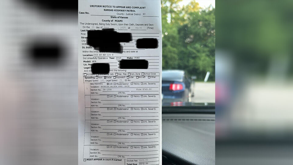 Late for work': Kansas trooper clocks driver going 143 in a 75