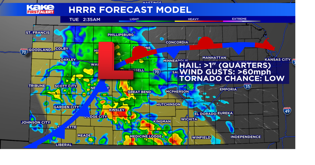 Storms could produce large hail, high wind and localized flooding ...
