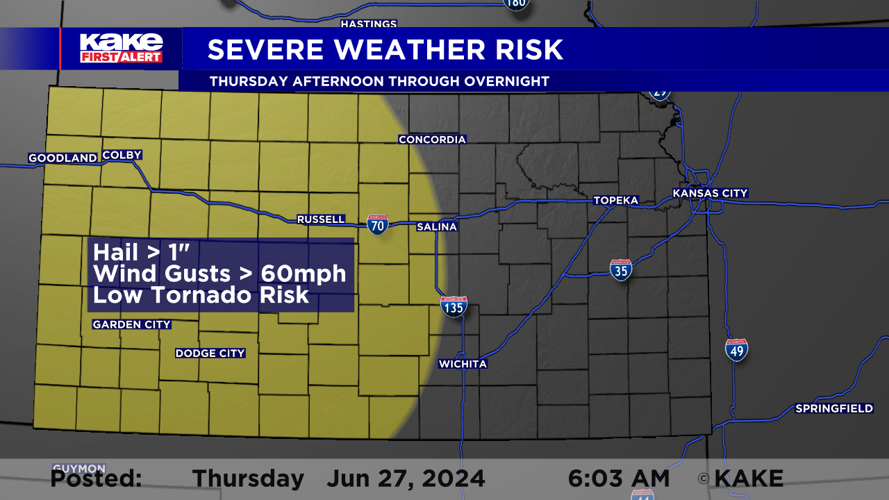 Late week storms could produce large hail and high wind gusts | | kake.com