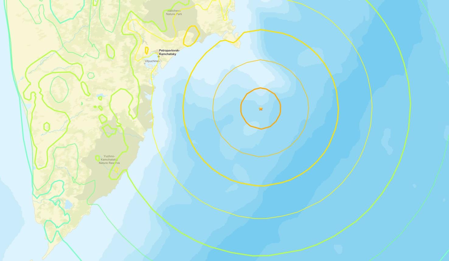 7 0 magnitude earthquake russia map