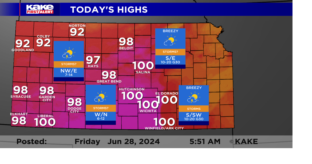 Late week storms could produce large hail and high wind gusts | | kake.com