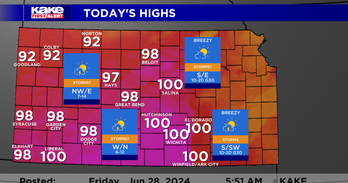 Weather Guide Week Late week storms could produce large hail and high wind gusts | | kake.com