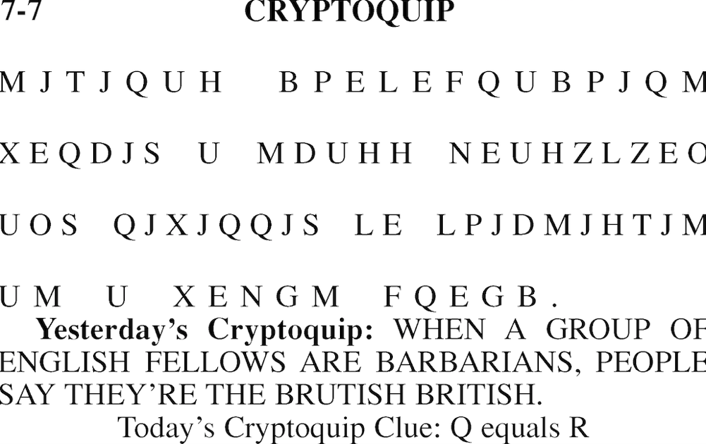 Cryptoquip Arts Culture Kansan Com