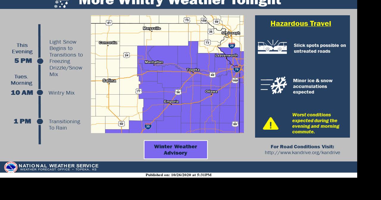 Winter weather advisory in Lawrence extended to 7 a.m. Tuesday ...