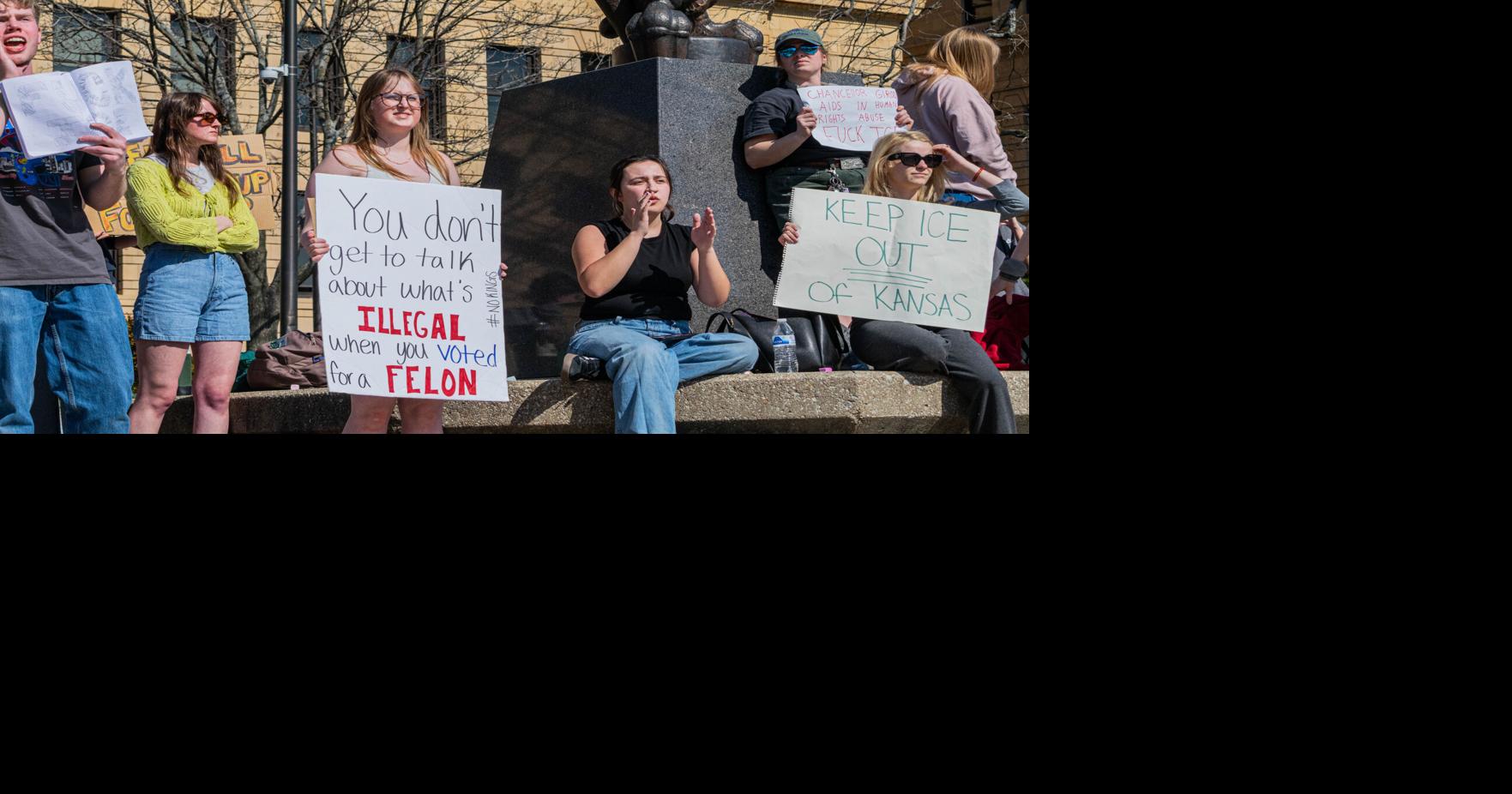GALLERY: ICE rally in front of Strong Hall | Multimedia | kansan.com