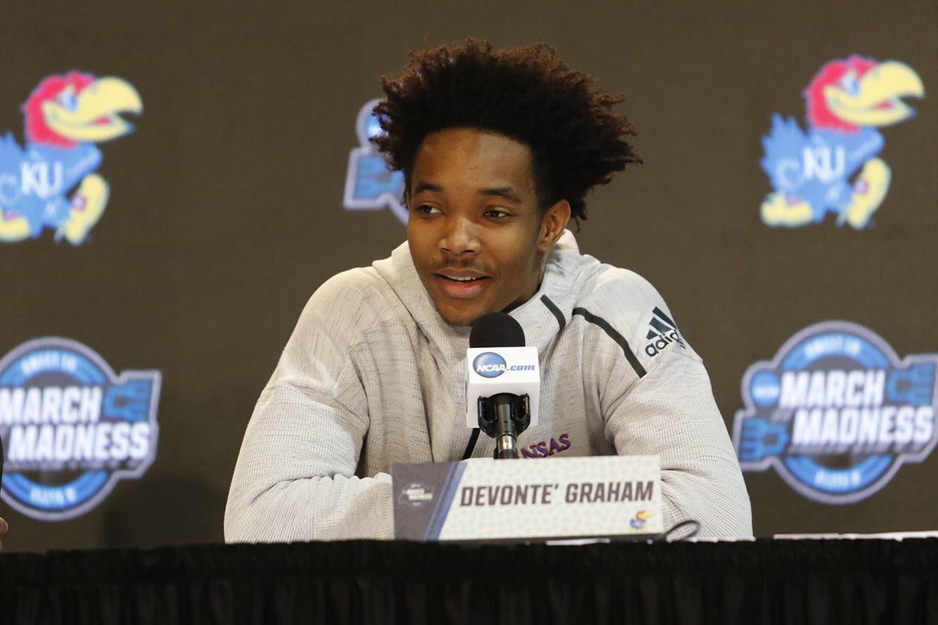 Former KU men’s basketball guard Devonte' Graham campaigns for NBA Most