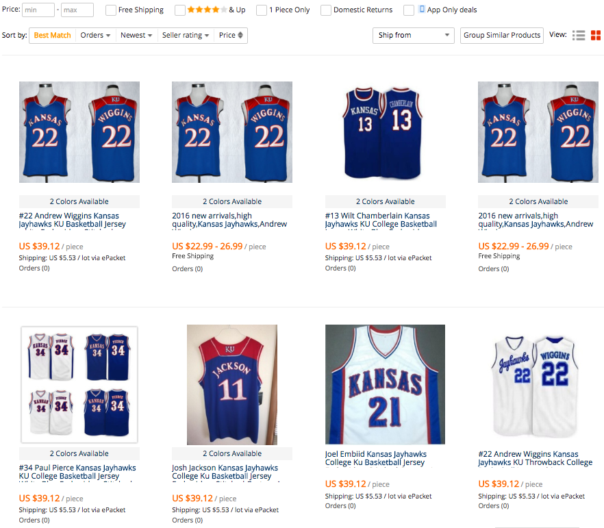 chinese website that sells jerseys