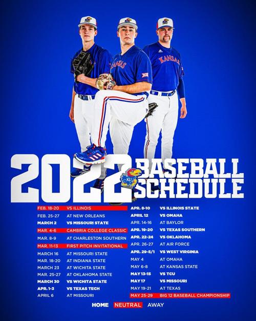 Ku Fall 2022 Schedule Kansas Baseball Releases 2022 Season Schedule | Sports | Kansan.com