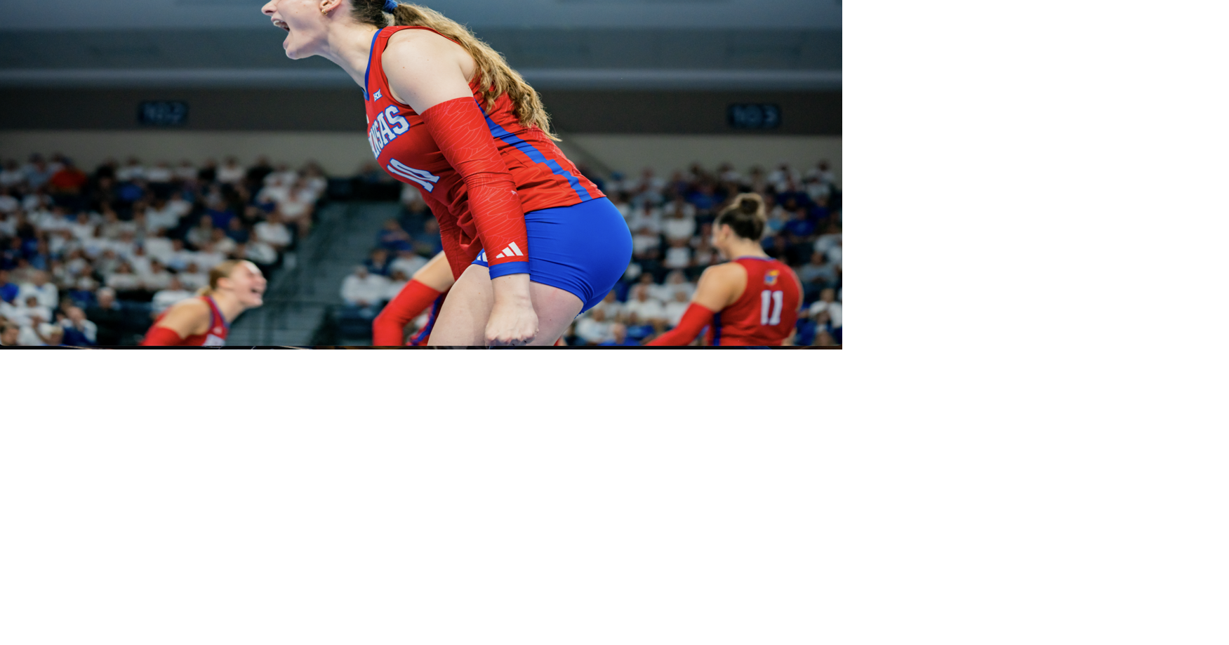Kansas volleyball beats Lipscomb in four sets for first win of season