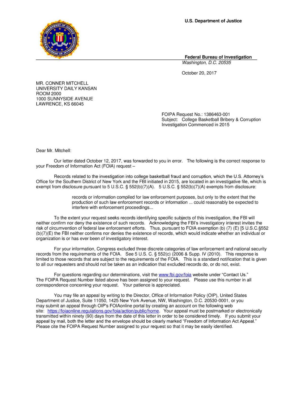 Fbi Says It Erred In Confirming Existence Of Documents On Ku