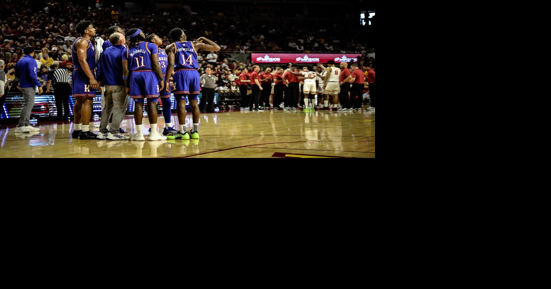 Second-half barrage downs Kansas men’s basketball in loss to Iowa State