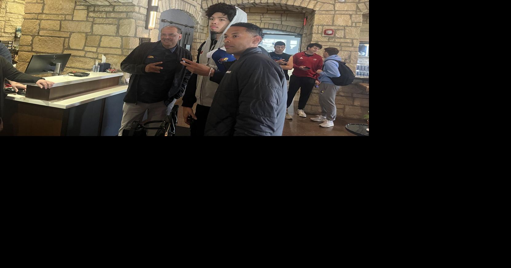 New Kansas commit Tyran Stokes addresses media and fans in Lawrence visit