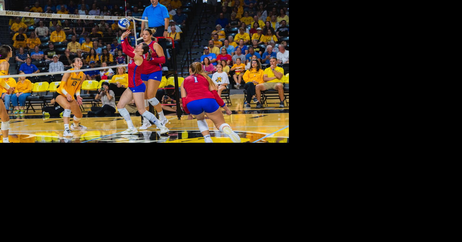 Kansas volleyball sweeps Wichita State, dominates after tight first set