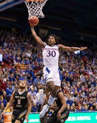 Kansas Men S Basketball Throttles Fort Hays State In 30 Point