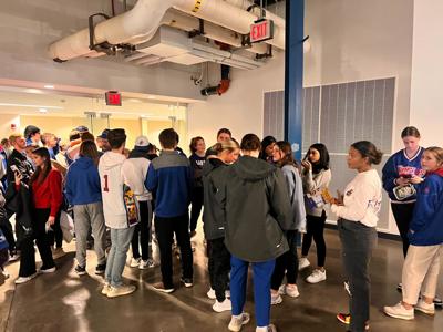 students standing in line