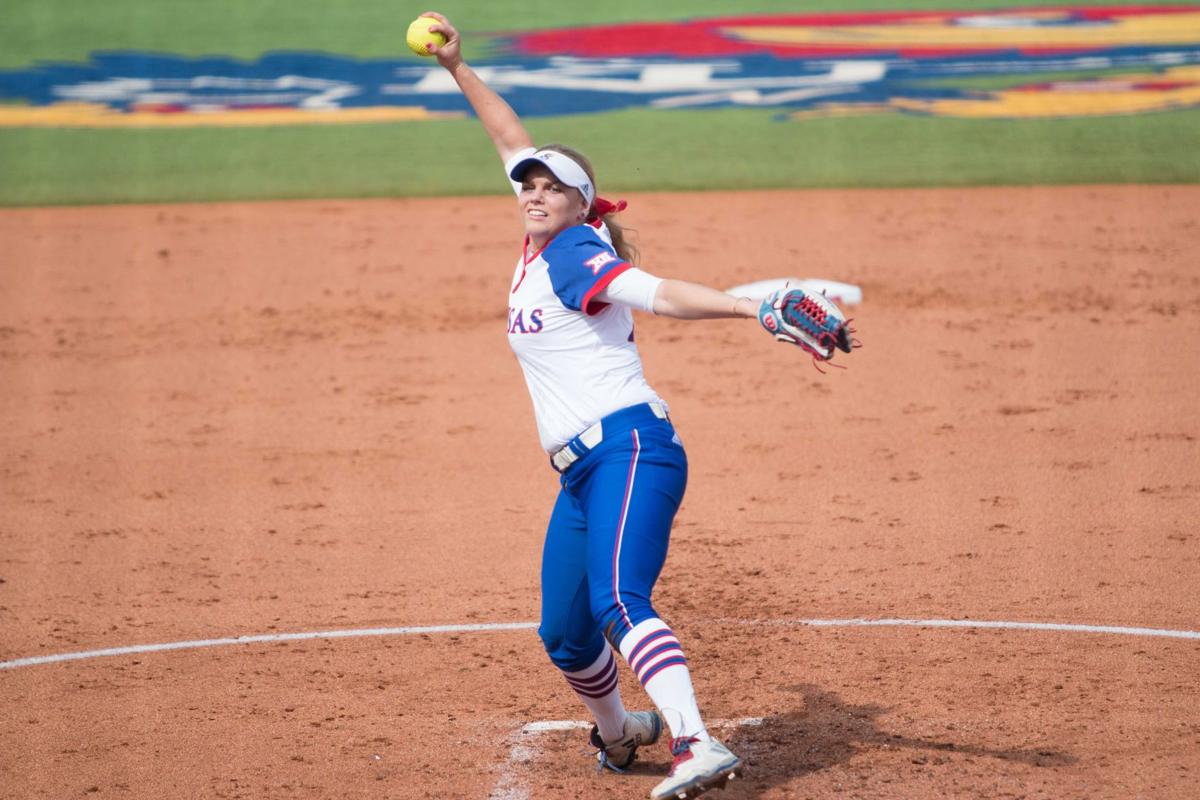 In First Home Doubleheader Ku Softball S Uneven Performance