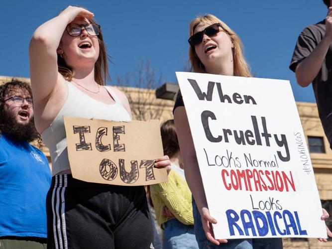 GALLERY: ICE rally in front of Strong Hall | Multimedia | kansan.com