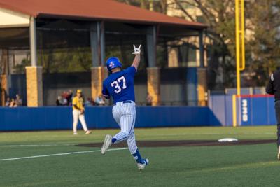 KU Baseball vs Wichita State 4/16/25-- Jackson Hauge home run