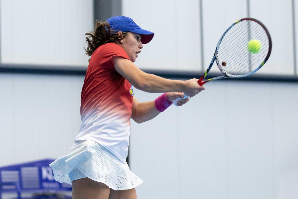Kansas tennis tops Tulsa 61, winning second straight match Tennis