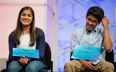 national vanya shivashankar gokul venkatachalam kansan onstage spellers remaining olathe sit louis mo left st two