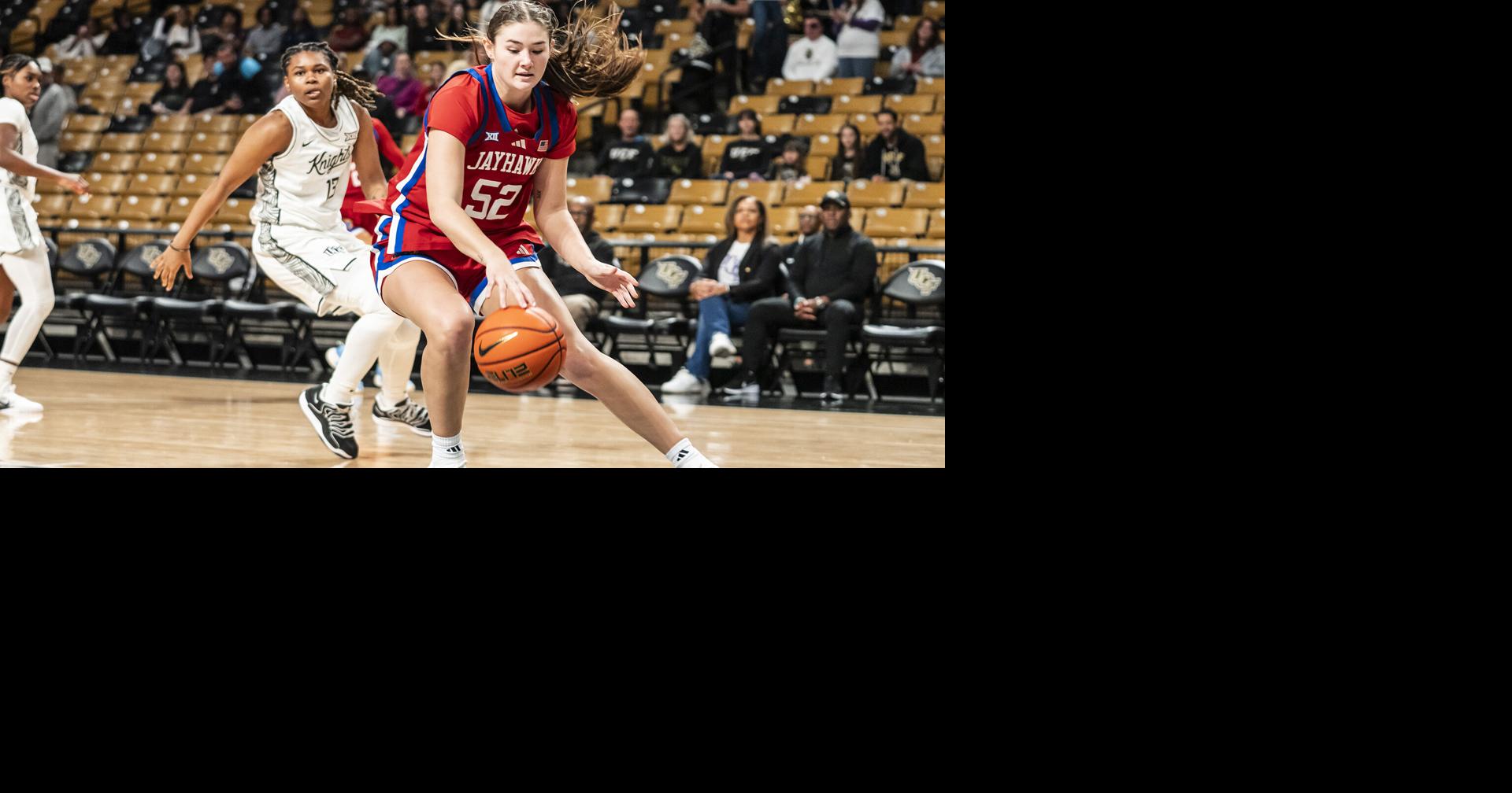 Kansas women's basketball gets in Big 12 win column with 83-68 rout of UCF