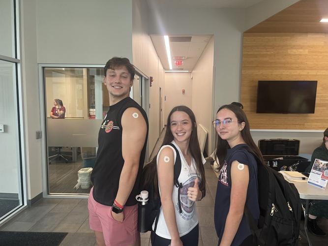 Students at flu-shot clinic