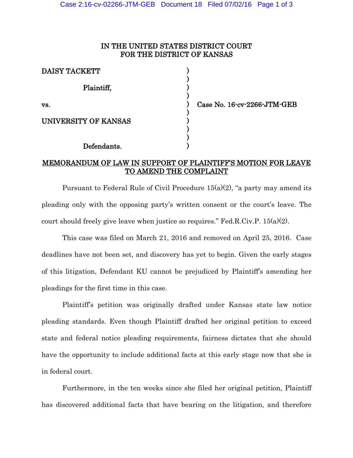 sample of memorandum a pdf in Petition of Motion   Memorandum Amend News to Support