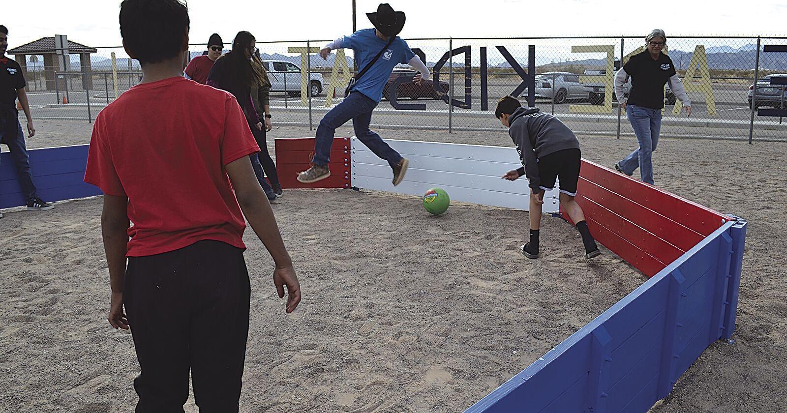 AOBI answers Topock Elementary challenge with gaga ball court - Vimarsana News