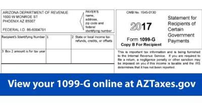 Arizona Department of Revenue makes Form 1099-G available online