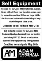 ADAM MARSHALL AUCTIONEERS,LLC - Ad from 2024-05-18