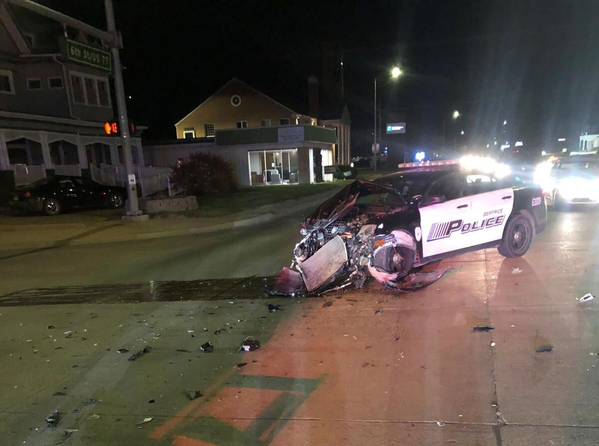 Beatrice police cruiser totaled in crash