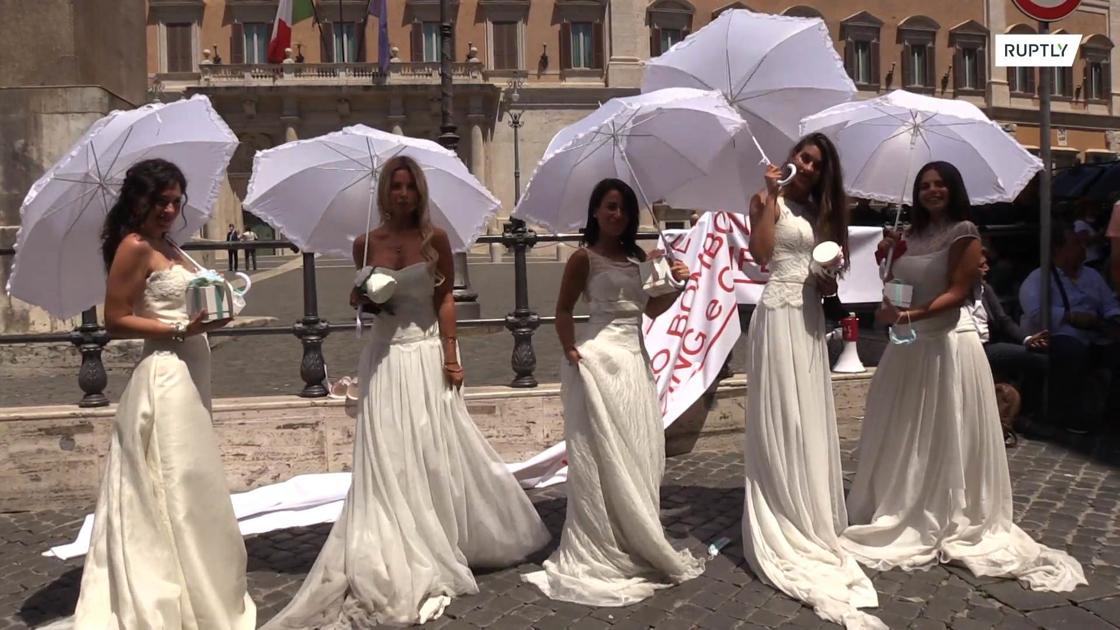 Brides-to-be protest coronavirus wedding restrictions in ...