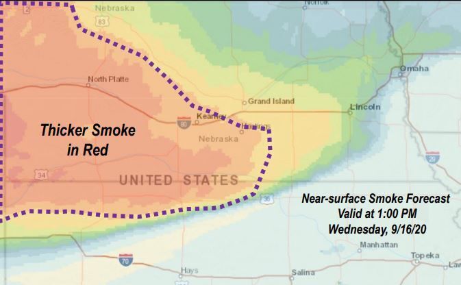 Smoke might affect air quality in Nebraska Wednesday