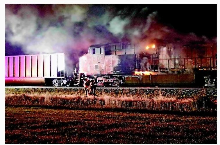 CREWS RESPOND TO TRAIN FIRE NEAR GIBBON