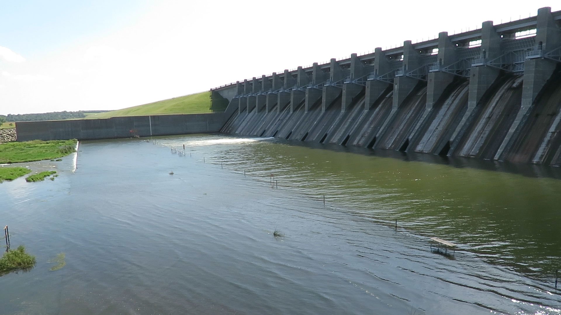 Harlan County Lake calm amidst storm