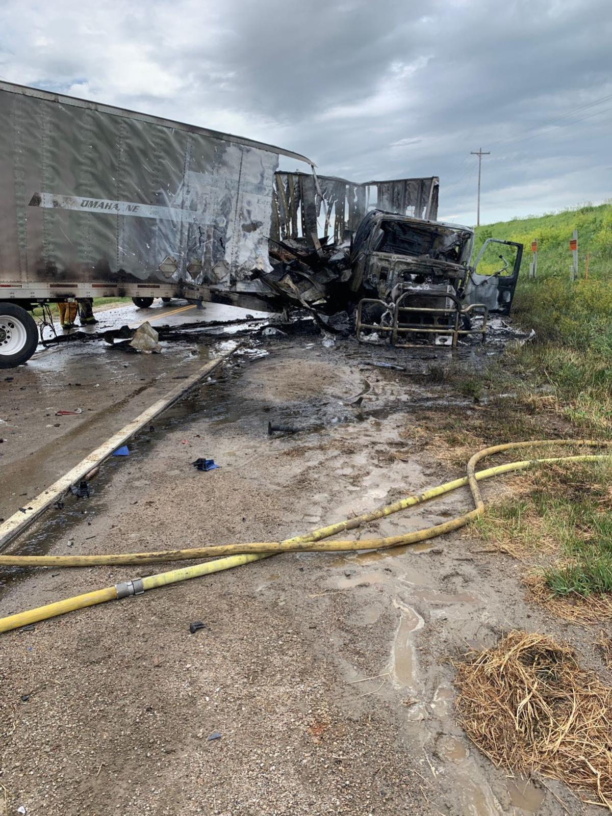 Watch Now Three injured in fiery Dodge County crash; fireworks explode