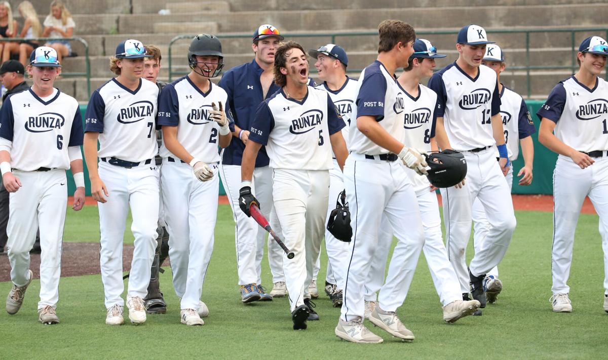 Kearney Runza celebrates after home run