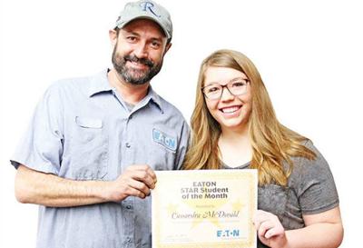 This month's Star Student of the Month: Cassandra McDonald