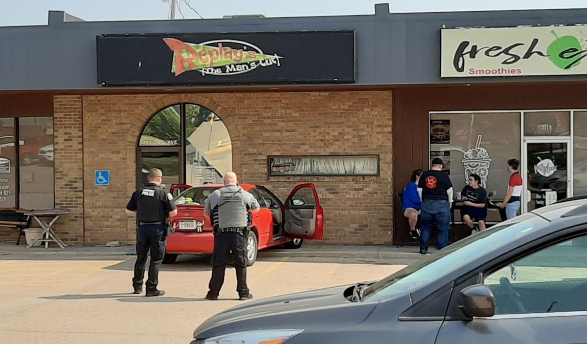 Car building crash