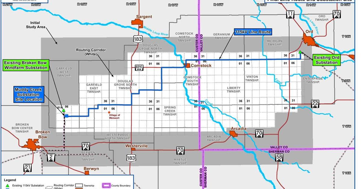 Nppd Map NPPD announces route for transmission line project