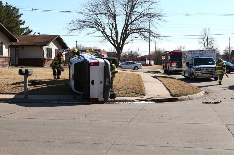 Thursday afternoon accident leaves car on side Local News