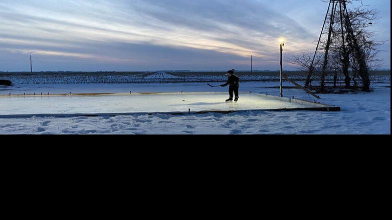'Can't get enough:' Axtell dad builds hockey ice rink for Junior Storm son