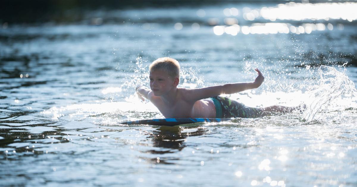 A dip in the lake